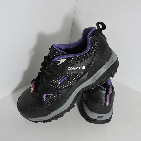 "Skechers" Slip-Resistant Steel Toe Safety Shoes - Picture 1 of 8